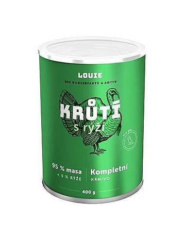 konzerva LOUIE pre psa morčacia s ryžou 400g