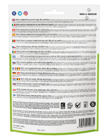 Pamlsok Woolf Dog Lamb Mini Bone 100 g