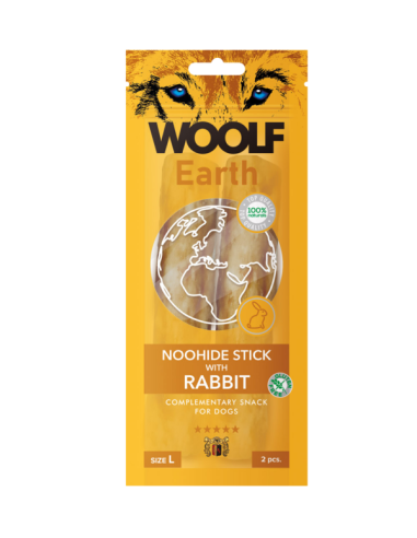 Pamlsok Woolf Dog Earth NOOHIDE L Sticks with Rabbit 85 g