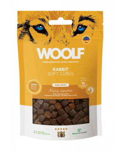 Pamlsok Woolf Dog Soft Cubes králik 100g