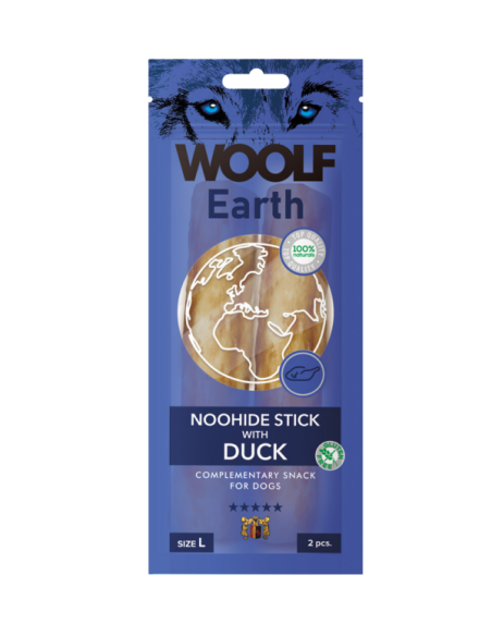 Pamlsok Woolf Dog Earth NOOHIDE L Sticks with Duck 85 g