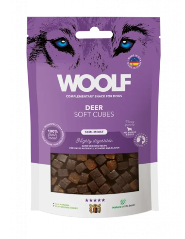 Pamlsok Woolf Dog Soft Cubes jeleň 100g