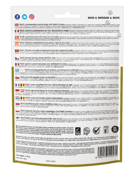 Pamlsok Woolf Dog/Cat Rabbit Chunkies 100 g