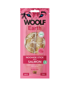 Pamlsok Woolf Dog Earth NOOHIDE L Sticks with Salmon 85 g