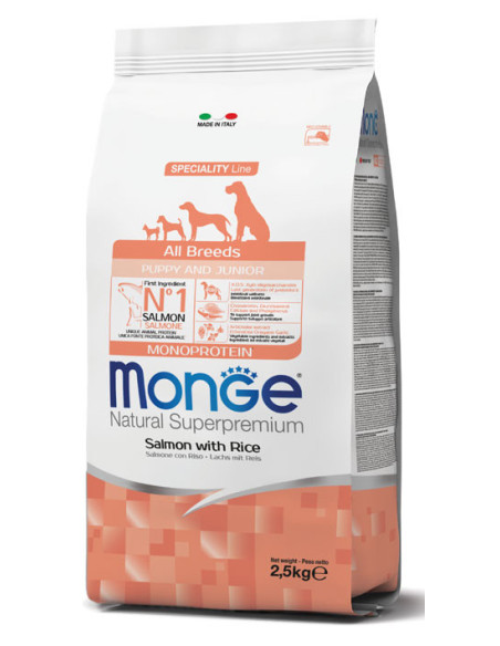 Monge dog puppy junior losos s ryžou 2,5kg