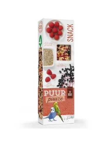 PUUR pauze Sticks raspberry & elderberry tyčinky pre andulky s ovocím 60 g