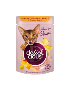 Delickcious - dezert pre mačky králik a tropické ovocie 80g