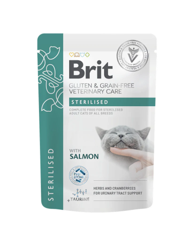 Brit VD Lososové filety v šťave pre sterilizované mačky 85g