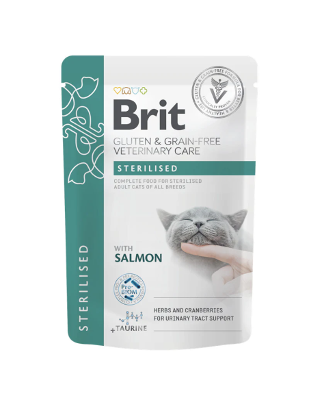 Brit VD Lososové filety v šťave pre sterilizované mačky 85g