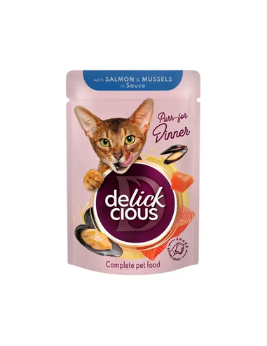 Delickcious kapsička pre mačky losos & mušle 85g