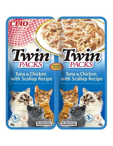 Inaba Twin Packs Cat kapsicka tuniak s hrebenatkou 2x 40g