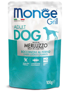 Monge Grill Adult kapsička pre psov s treskou | SkyZoo.sk