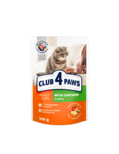 club4paws CAT ADULT kapsička s kuracím 100g