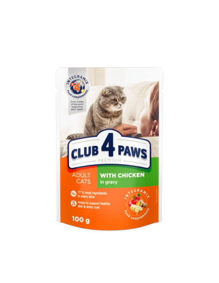 CLUB 4 PAWS kapsička kura v omáčke 85g