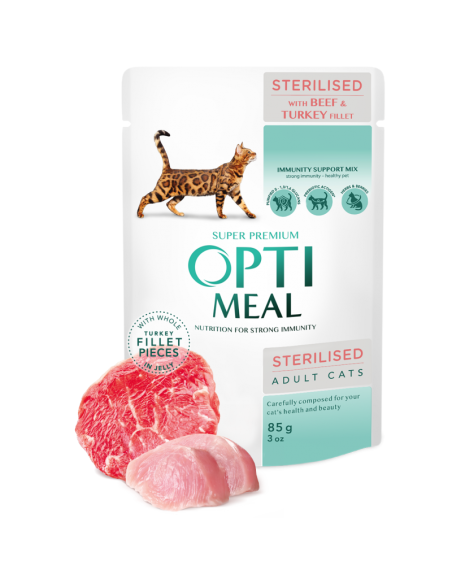 OPTIMEAL kapsička Sterilised hovädzie v morčacom filete 85g