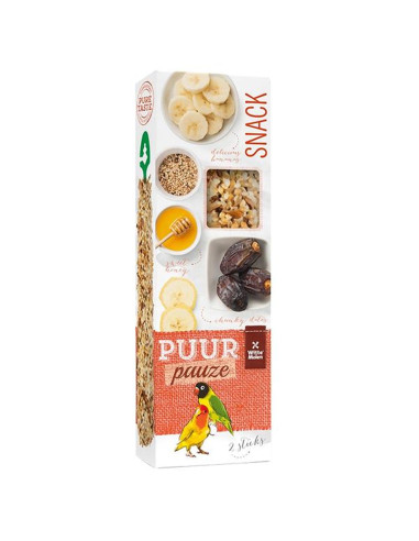 Kopie PUUR pauze Sticks raspberry & elderberry tyčinky pre andulky s ovocím 60 g