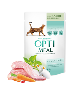 OPTIMEAL kapsička králik v mrkvovom v želé 85g