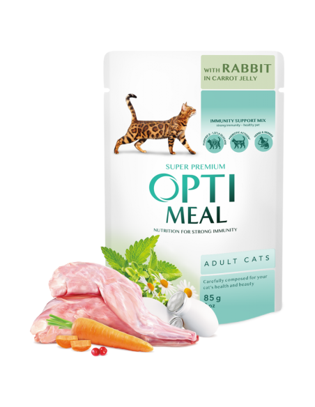 OPTIMEAL kapsička králik v mrkvovom v želé 85g