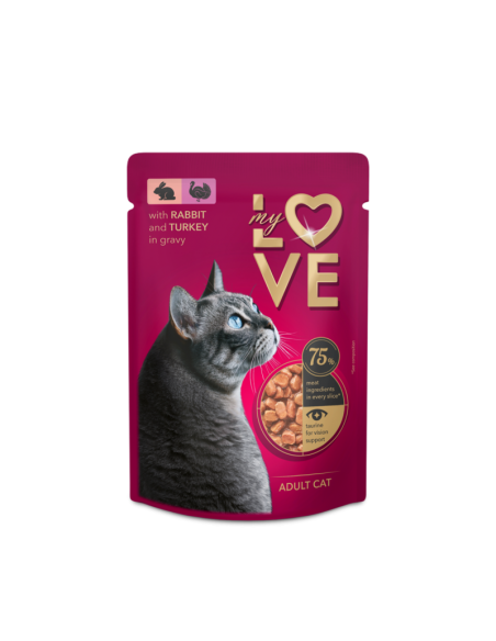 My Love kapsička ragú s králikom a morčacím mäsom v omáčke 85g