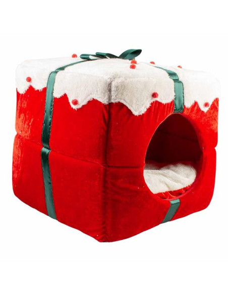 Stan DUVO+ Vianočný domček pre mačky 2v1 červený 40 x 40 x 40 cm