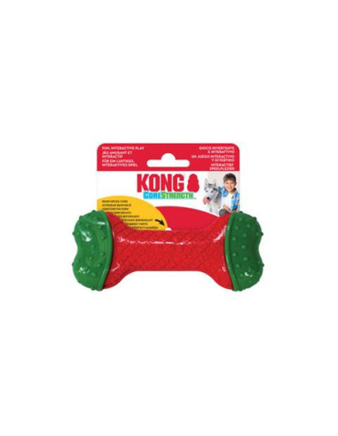Hračka Kong Dog Holiday kostička červeno-zelená S/M