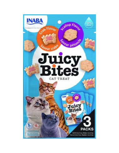 Pamlsok Inaba Juicy Bites cat Hrebenatka & Krab 3x 11,30g