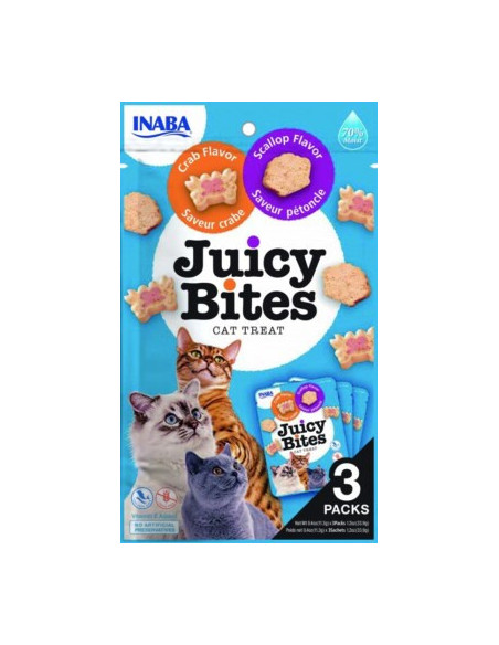 Pamlsok Inaba Juicy Bites cat Hrebenatka & Krab 3x 11,30g