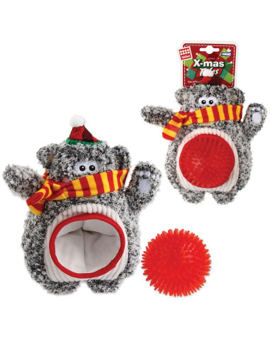 Gigwi hračka Vianočný medved s ježkovou loptou