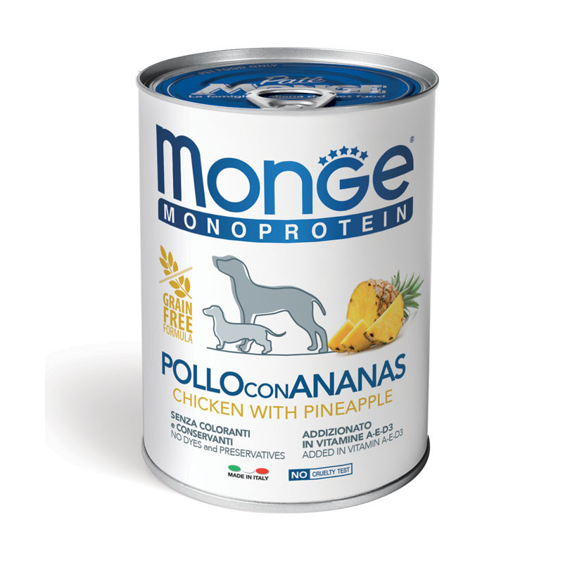 Monge monoprotein konzerva kura s ananásom 400g