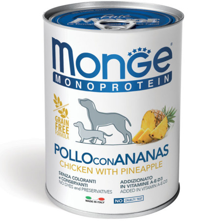 Monge monoprotein konzerva kura s ananásom 400g